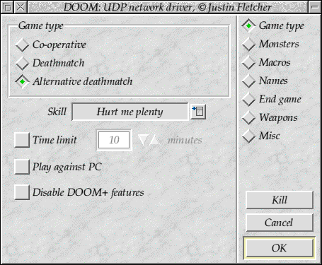 Network game type configuration