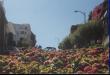 Looking up a steep street.