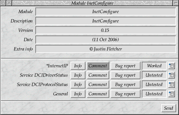 InetConfigure isn't the most exciting of modules, but it shows the report