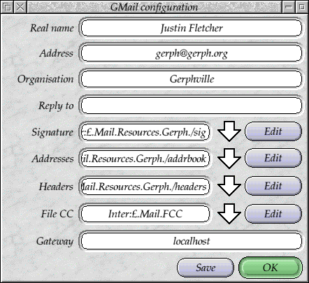 Configuring the GMail front end